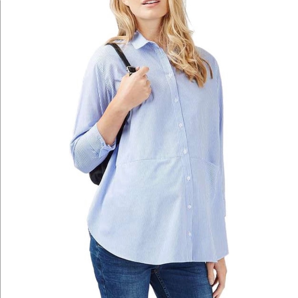 TopShop Jet Stripe Maternity Button Down